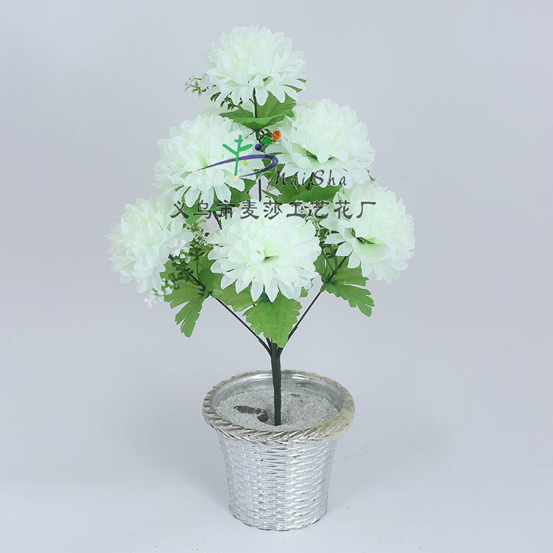 MS-076 Maisha Flower Slices, Qingming Festival flowers, tomb-sweeping flowers, sacrificial flowers, cemetery flower arrangements, artificial flowers, fake flowers, curved chrysanthemums details Picture