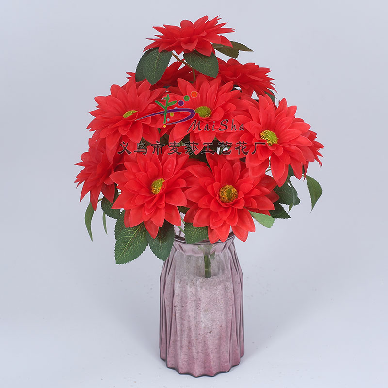 MS-074 Maisha Flower Slices, Qingming Festival flowers, tomb-sweeping flowers, sacrificial flowers, cemetery flower arrangements, artificial flowers, fake flowers, ten-pointed sunflowers Specification image