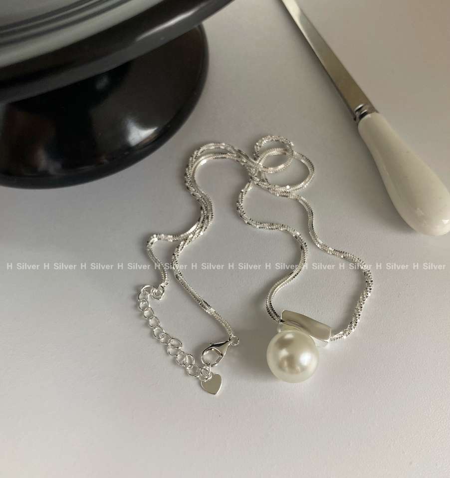 思兰银饰925银贝珠项链，时尚韩版潮项链，百搭款，东大门爆款饰品项链项链银饰详情图6