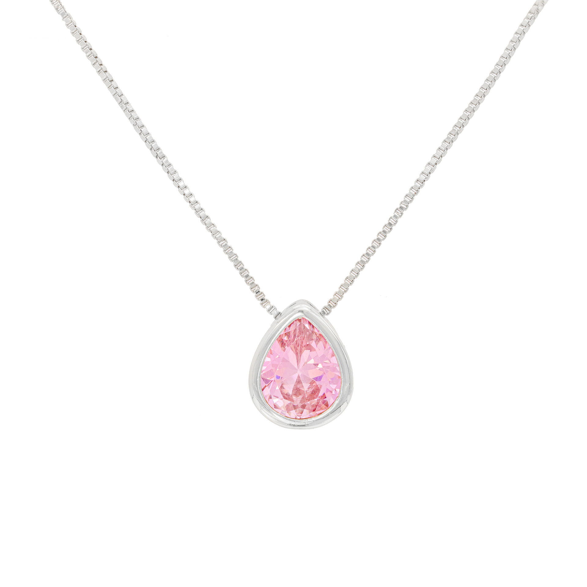 A new cross-border women's necklace with a simple and elegant look and set with water drop zircon stud earrings detail image 4