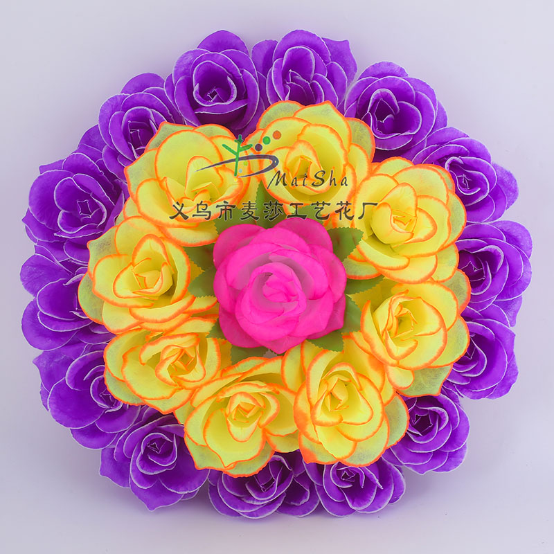 MS-080 Maisha Flower pieces, Qingming Festival flowers, tomb-sweeping flowers, sacrificial flowers, cemetery flower arrangements, artificial flowers, fake flowers, large four-cornered rose garlands Specification image