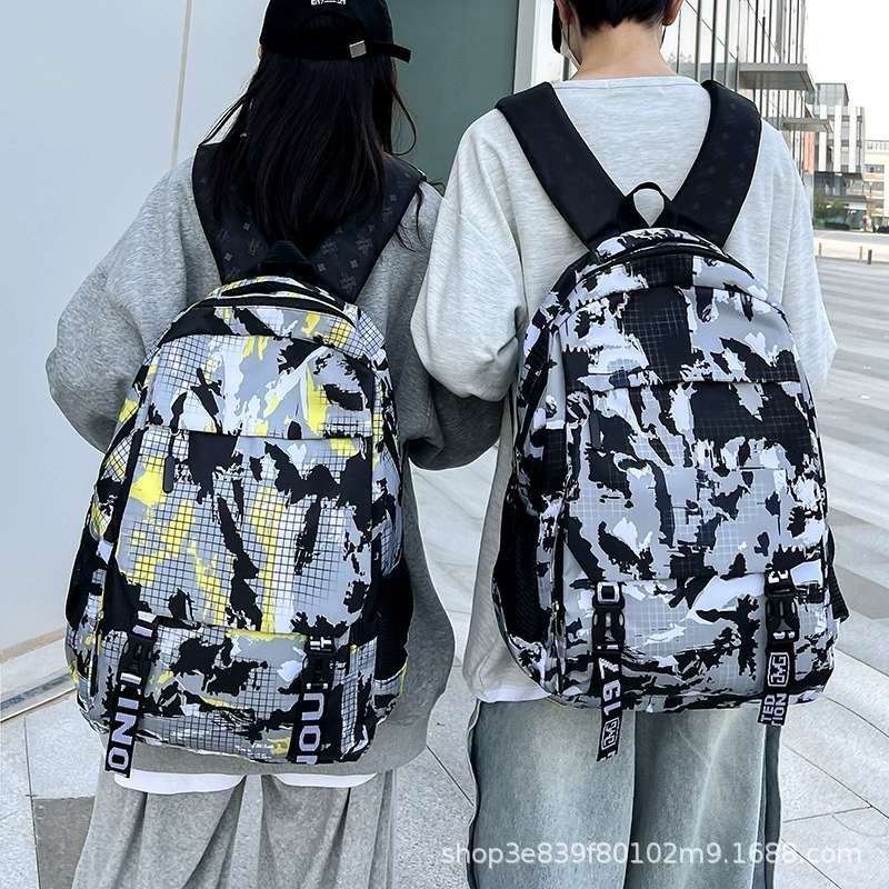 双肩包男士大容量初高中大学生女电脑书包外贸跨境新款印花背包，潮流双肩包详情图14