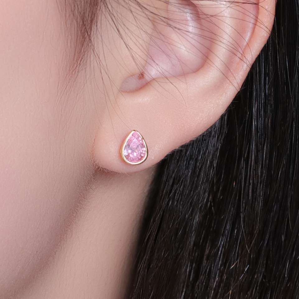 A new cross-border women's necklace with a simple and elegant look and set with water drop zircon stud earrings detail image 8