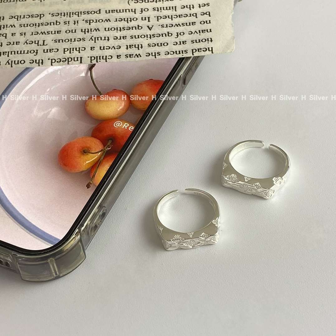 思兰银饰国标S925银戒托珍珠戒指 手饰 饰品 925纯银戒指 高级感满满戒指白底实物图