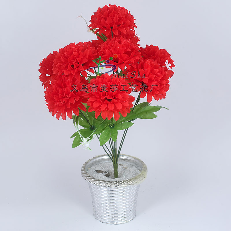 MS-076 Maisha Flower Slices, Qingming Festival flowers, tomb-sweeping flowers, sacrificial flowers, cemetery flower arrangements, artificial flowers, fake flowers, curved chrysanthemums Specification image