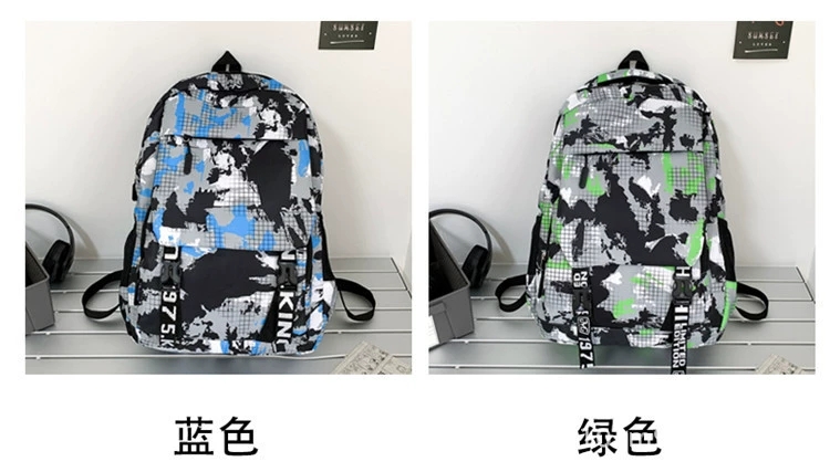 双肩包男士大容量初高中大学生女电脑书包外贸跨境新款印花背包，潮流双肩包详情图4