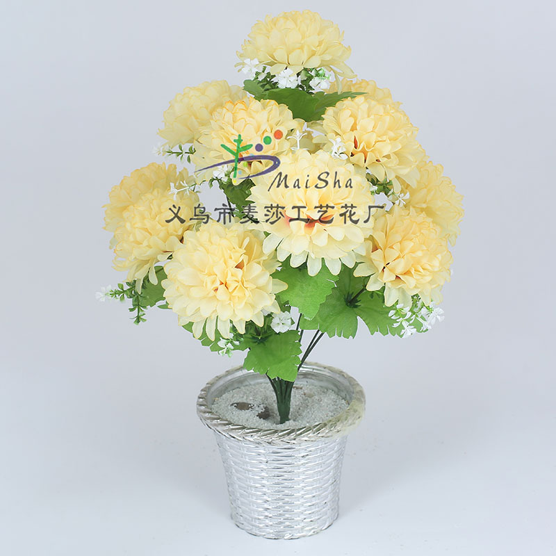 MS-076 Maisha Flower Slices, Qingming Festival flowers, tomb-sweeping flowers, sacrificial flowers, cemetery flower arrangements, artificial flowers, fake flowers, curved chrysanthemums Application Scenario