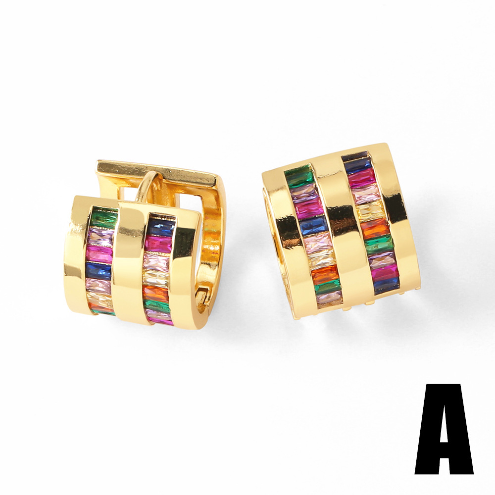 Cross-border bestseller colored zircon earrings, gold-plated double-row heart-shaped pendant earrings for women Application Scenario