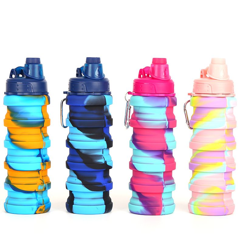 New silicone telescopic cup, foldable sports travel portable water bottle, eco-friendly food-grade sports outdoor water cup Specification image