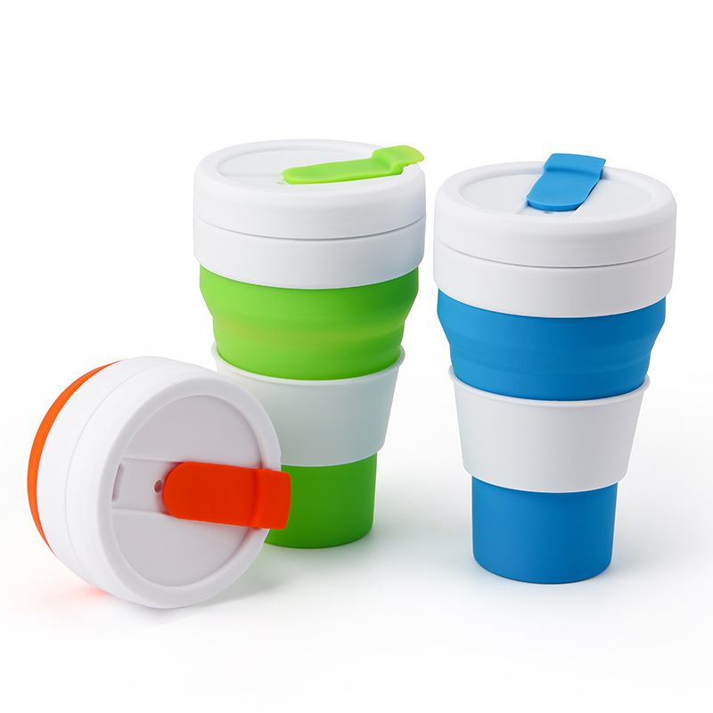 Creative gifts: Multi-functional travel folding water cup, telescopic cup, portable straw, silicone coffee cup Specification image