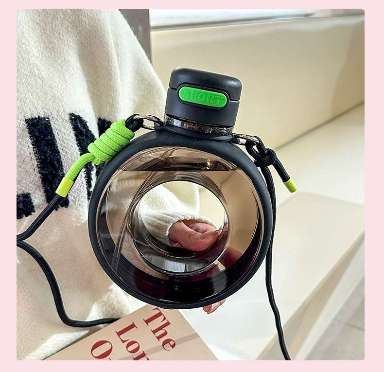 H185-O type Bobo ring plastic fitness water bottle, large-capacity portable sports water cup for students, high appearance level, large-belted cup, large-capacity plastic cup for summer detail image 18