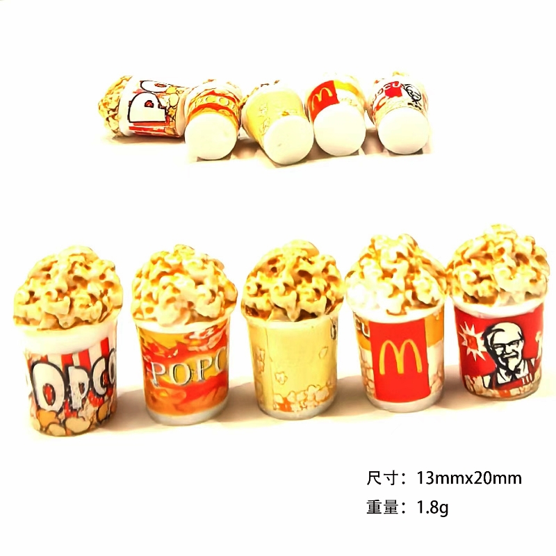 玩具 食玩爆米花树脂配件挂件贴贴乐 超市便利店摆件 仿真吊坠微缩玩具一包500个详情图2