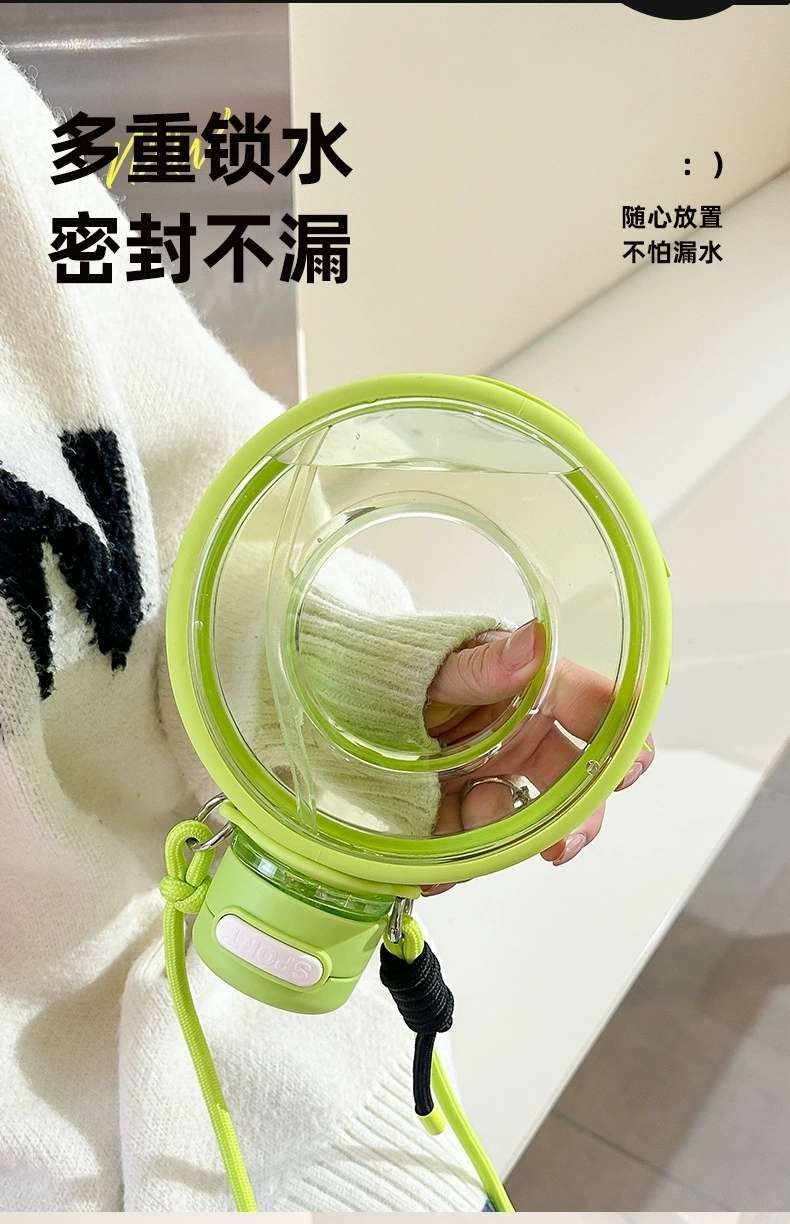 H185-O type Bobo ring plastic fitness water bottle, large-capacity portable sports water cup for students, high appearance level, large-belted cup, large-capacity plastic cup for summer detail image 4