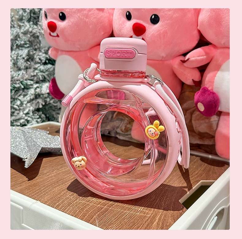 H185-O type Bobo ring plastic fitness water bottle, large-capacity portable sports water cup for students, high appearance level, large-belted cup, large-capacity plastic cup for summer detail image 17