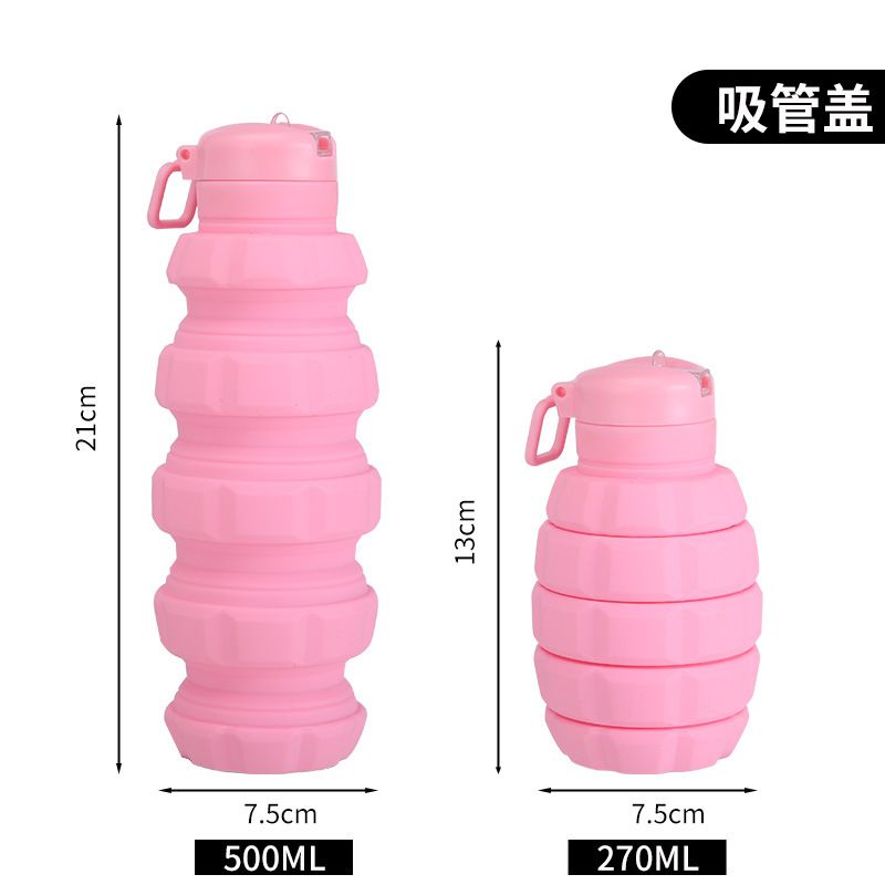 New platinum silicone hand grenade folding water bottle, creative extendable outdoor sports portable water bottle, cross-border water cup Application Scenario