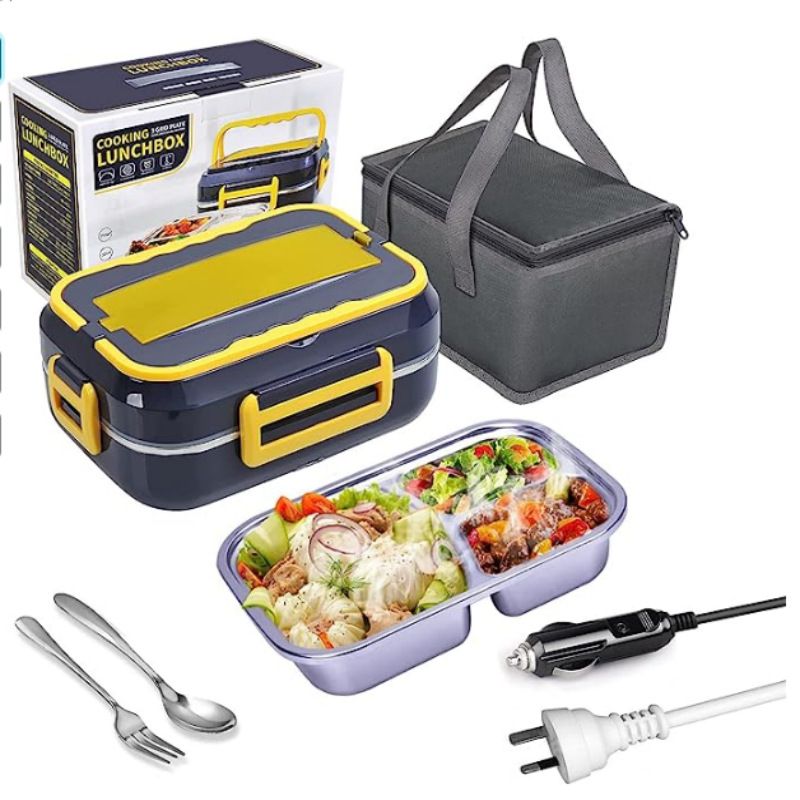 Electric heating lunch box, suitable for both short and long-distance car charging, portable and insulated lunch box, in stock