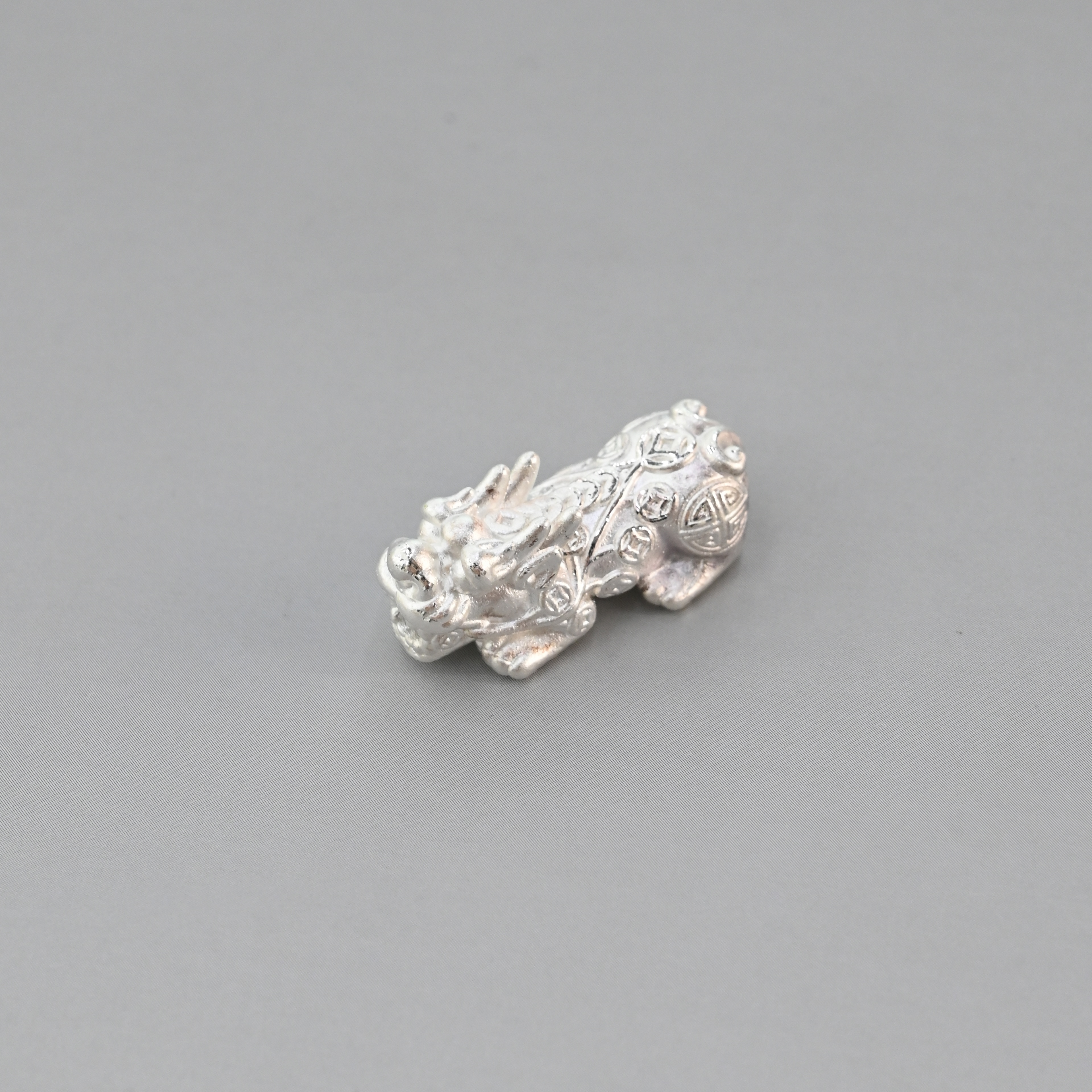 萍聚银楼999纯银3D银貔貅DIY手工编织红绳配件手串饰品