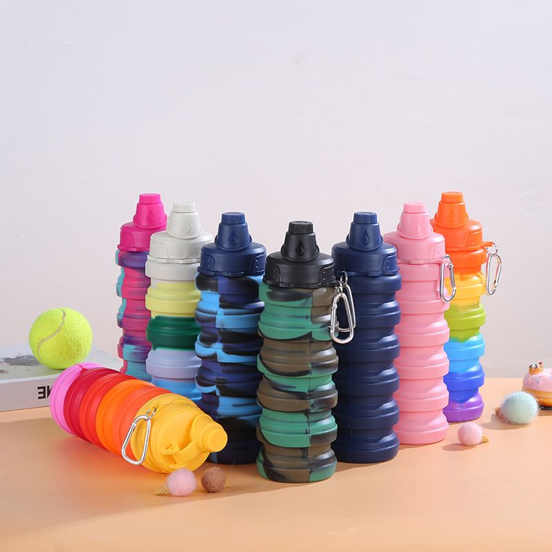 New silicone telescopic cup, foldable sports travel portable water bottle, eco-friendly food-grade sports outdoor water cup details Picture