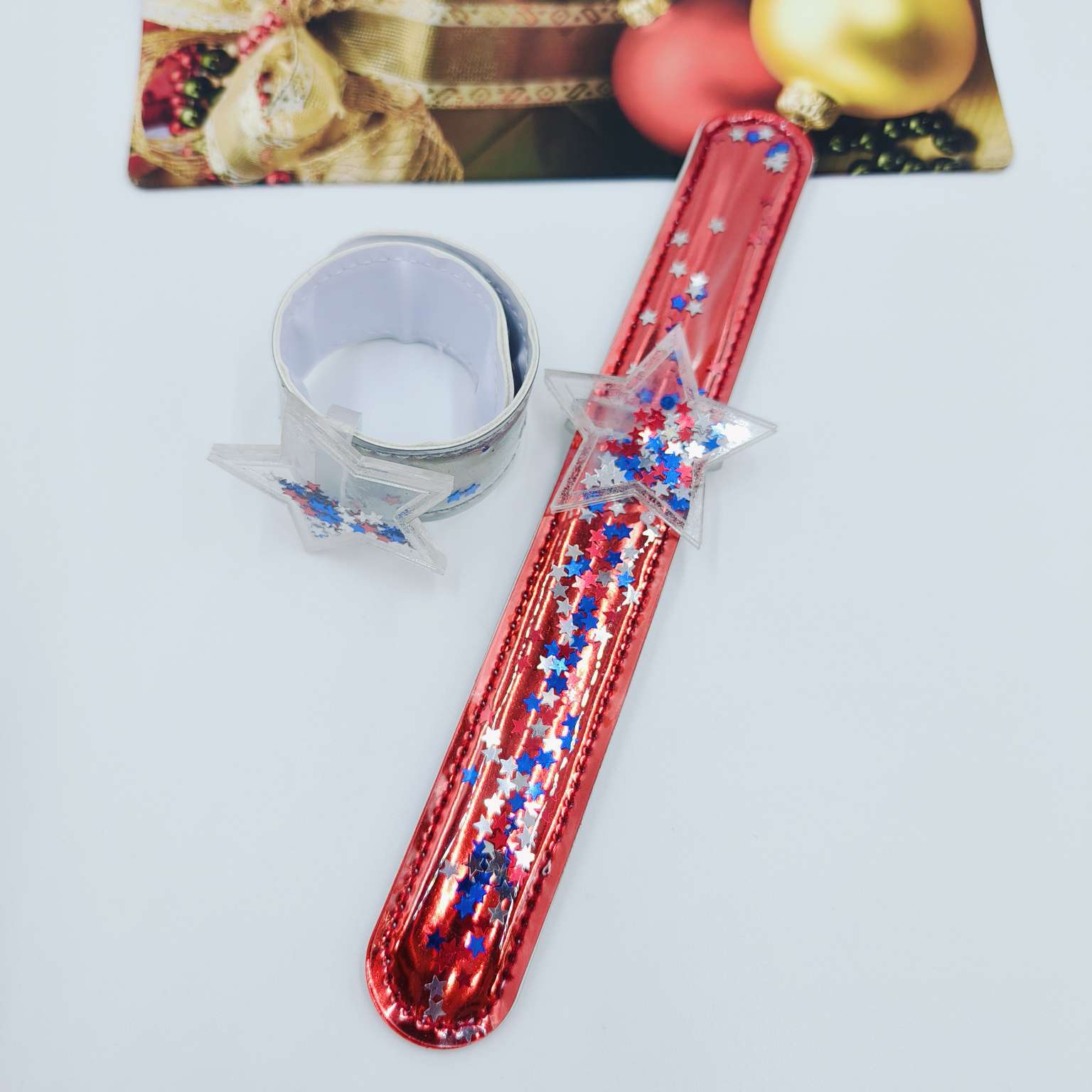 网红爆款PU手环 流沙手腕带 皮革饰品 手饰手环 亚克力啪啪圈，环保材质 舒适耐用 随心定制细节图