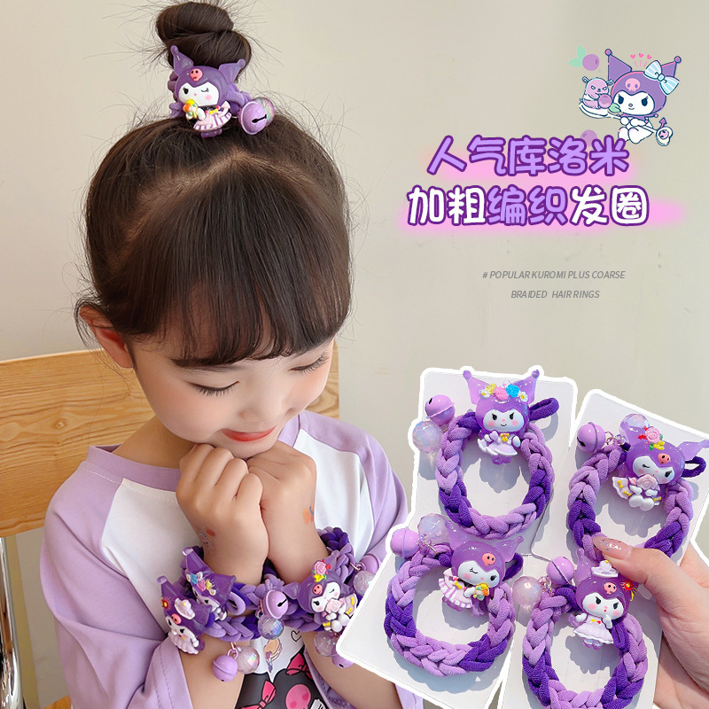 Children's Kulomi rubber band ponytail, girls' high-elasticity rubber band, girls' rope, babies' cute hair band, girlish heart detail image 4