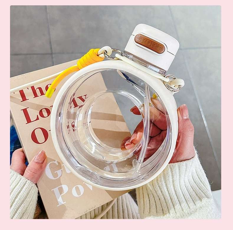 H185-O type Bobo ring plastic fitness water bottle, large-capacity portable sports water cup for students, high appearance level, large-belted cup, large-capacity plastic cup for summer detail image 15