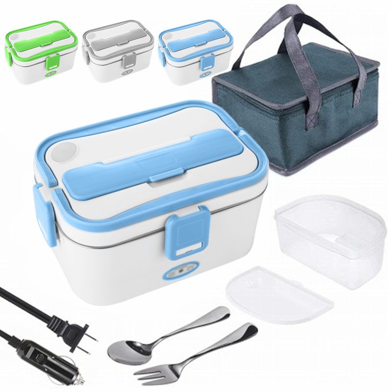 New electric heating and heat preservation car lunch box, dual-purpose home and car, stainless steel two-in-one kitchen appliance, cross-border lunch box
