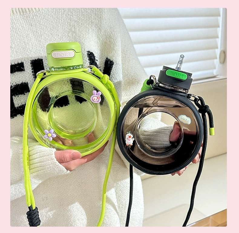 H185-O type Bobo ring plastic fitness water bottle, large-capacity portable sports water cup for students, high appearance level, large-belted cup, large-capacity plastic cup for summer detail image 20