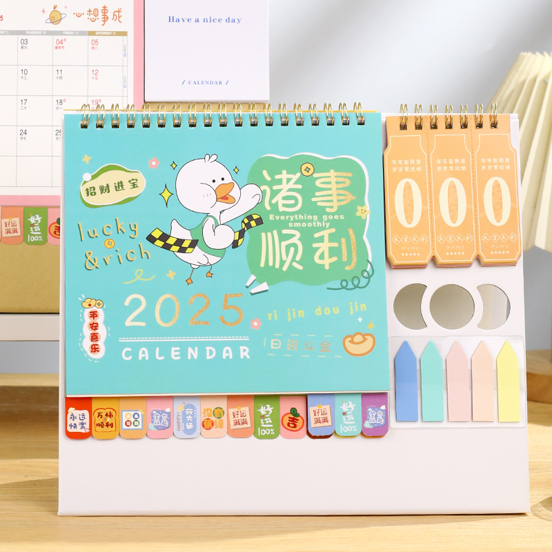 In 2025, for the Year of the Snake, we are advertising a simple sticky note desk calendar with a countdown function and a large grid office note-taking desk calendar Item Picture