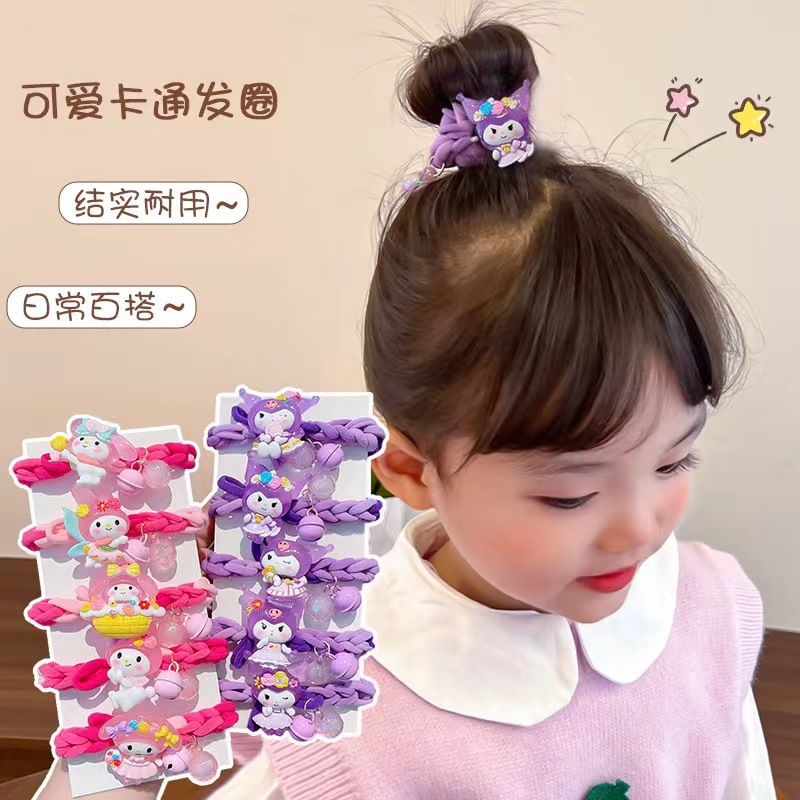 Children's Kulomi rubber band ponytail, girls' high-elasticity rubber band, girls' rope, babies' cute hair band, girlish heart details Picture