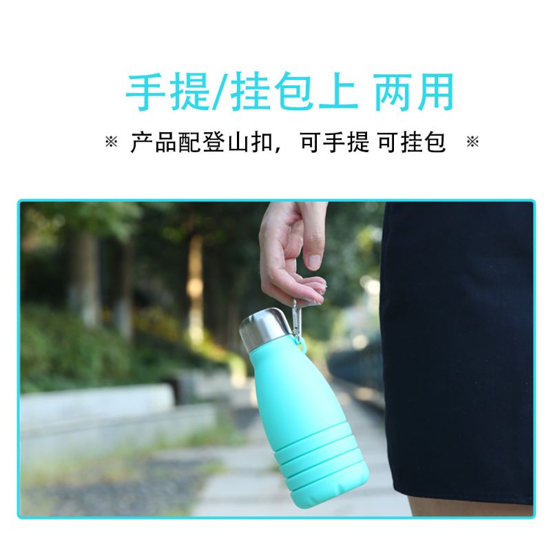 New creative foldable silicone cola bottle, large-capacity outdoor fitness portable food-grade stretchable sports water bottle Application Scenario