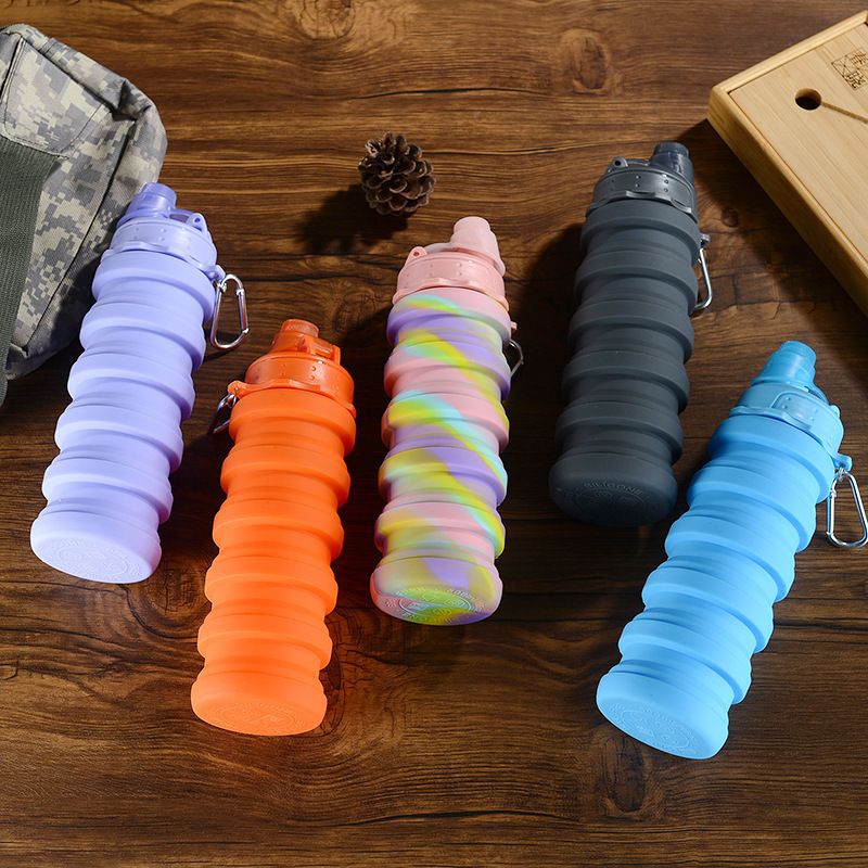 New silicone telescopic cup, foldable sports travel portable water bottle, eco-friendly food-grade sports outdoor water cup Application Scenario