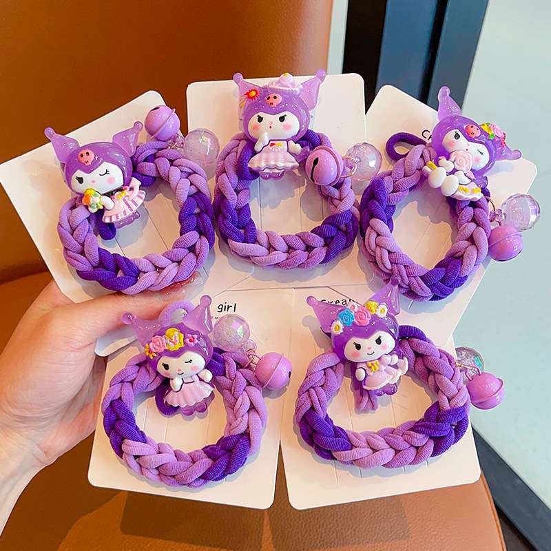 Children's Kulomi rubber band ponytail, girls' high-elasticity rubber band, girls' rope, babies' cute hair band, girlish heart detail image 3