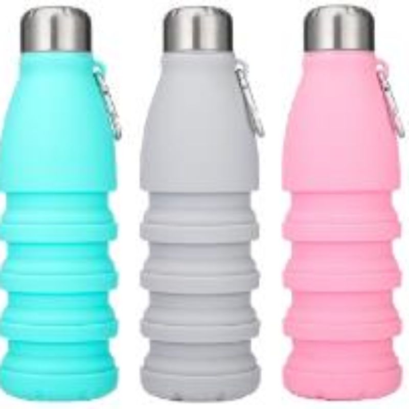 New creative foldable silicone cola bottle, large-capacity outdoor fitness portable food-grade stretchable sports water bottle Specification image