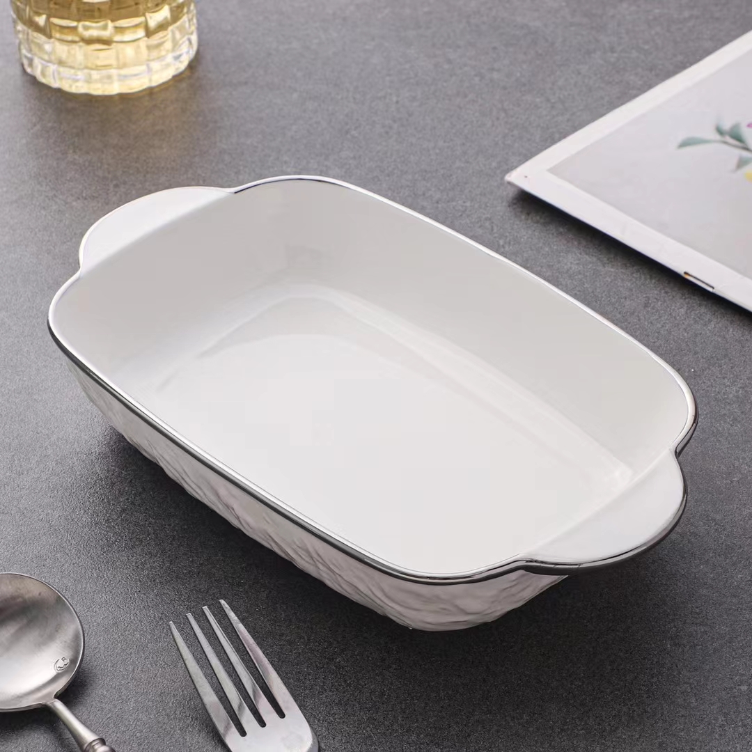 陶瓷烧烤盘微波炉高温食物盘寿司盘饭盘造型鱼盘产品图