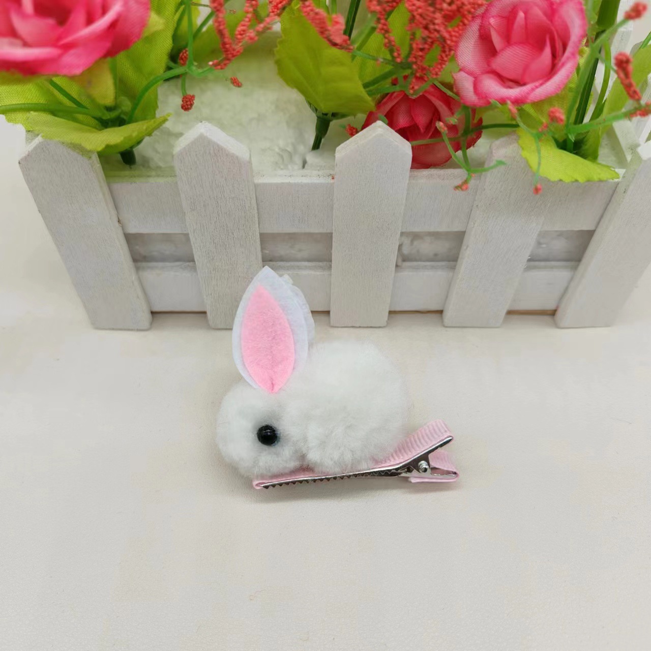 Wholesale of cute plush rabbit children's hair clips, girls' hair accessories, small clips, class and kindergarten gifts and accessories for the Year of the Rabbit Specification image