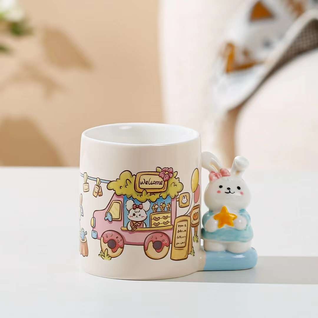 兔子陶瓷杯，咖啡杯，马克杯