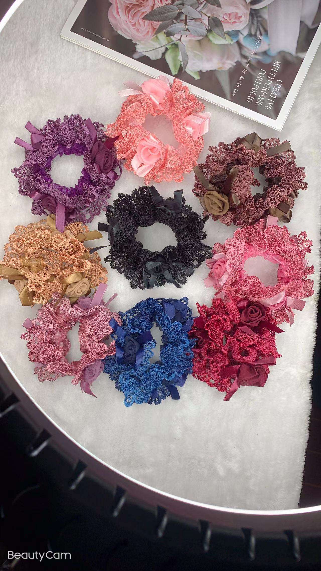 气质秋冬新款头饰女士发饰发圈大肠发圈发夹皮筋 头绳女士饰品时尚潮流发饰2024网红爆款白底实物图