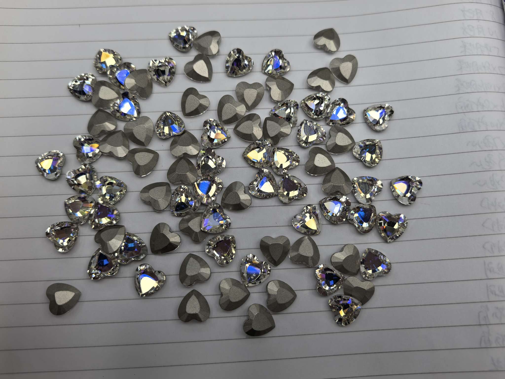 Jinli Crystal 10 New Heart-shaped Silver Shadow 012 Wearable Nail Nail Sticker