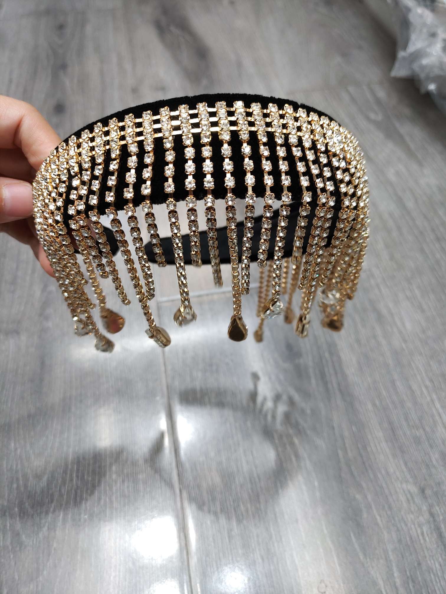 夏季百搭女士饰品 水钻流苏头箍 发饰头饰 美丽串珠发箍 高雅时尚发箍头箍女款批发零售发箍头箍女夏季百搭产品图