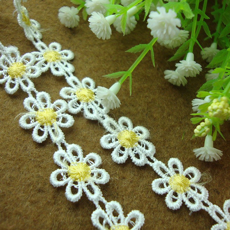 2.5 cm two-color water-soluble lace diy accessories are used for jewelry, children's clothing, toys, home textile accessories, etc Item Picture