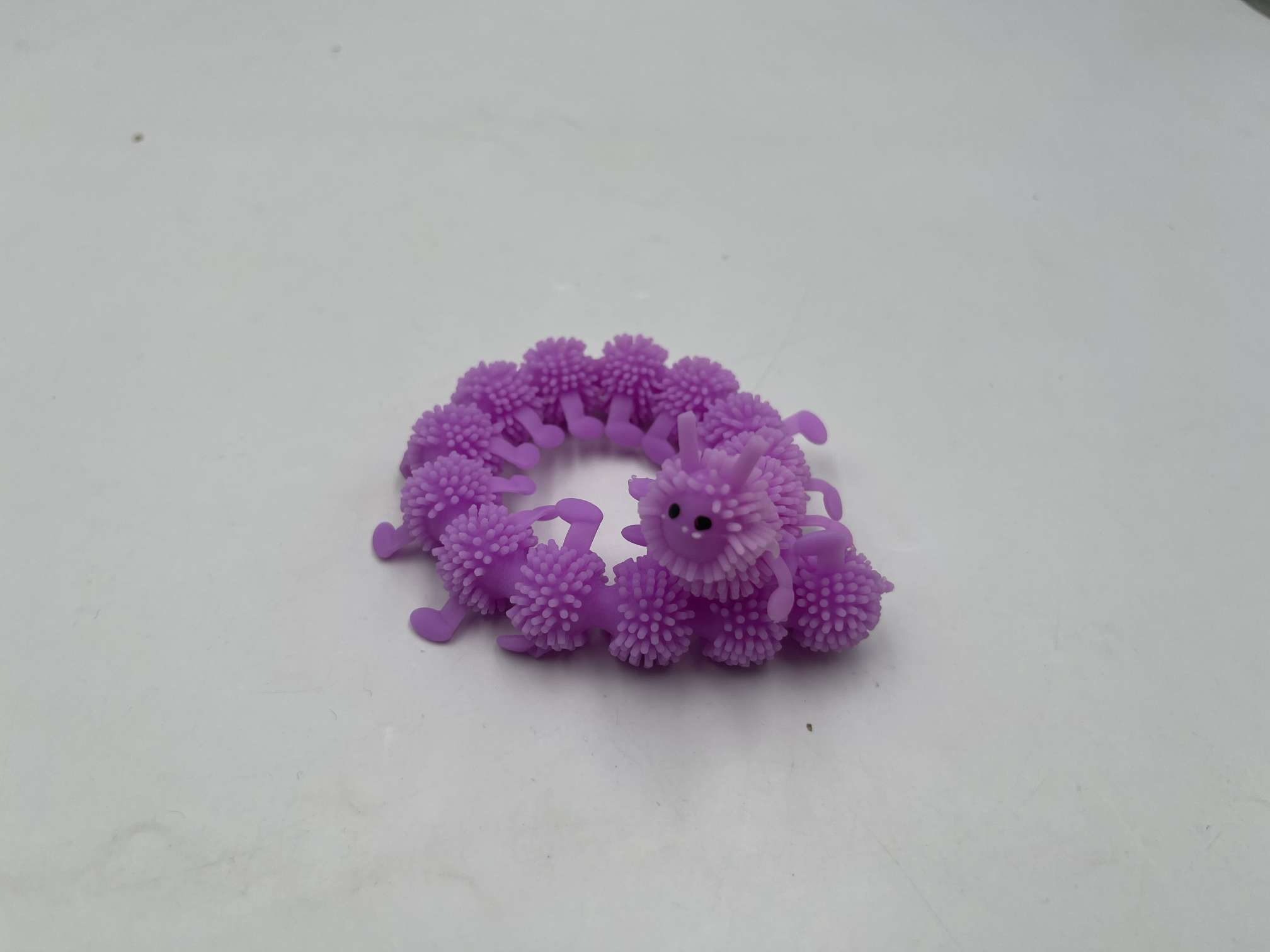 新奇特毛毛虫拉拉乐手环 七彩解压玩具 外贸批发细节图