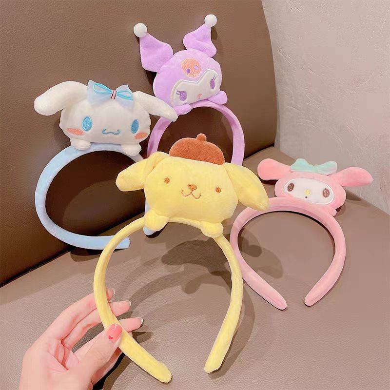 新款流行儿童卡通洗脸发箍可爱女童秋冬毛绒头箍女孩防滑发卡发饰详情1