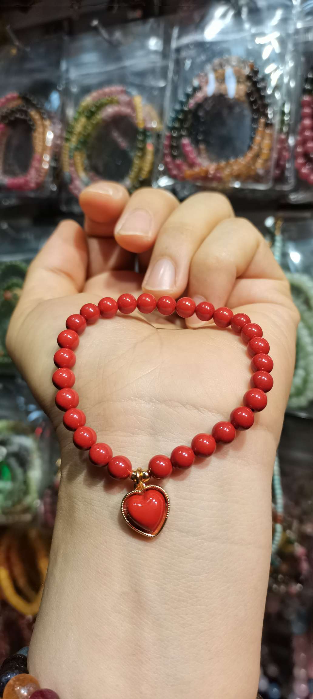 手链/水晶手串/木头十字架手链/饰品/手串白底实物图