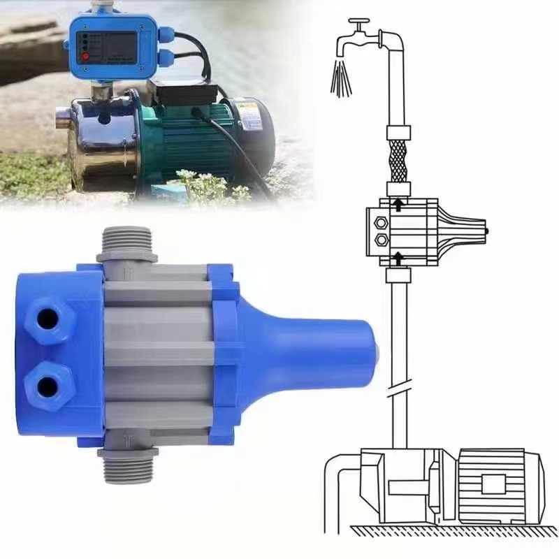 水泵控制器水泵压力控制器压力开关水泵水泵活接泵轴自动上水白底实物图