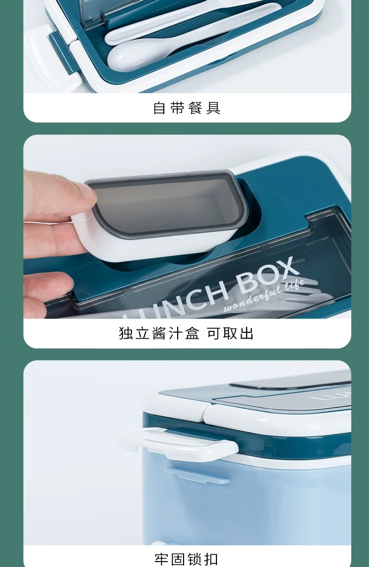 Y87-2262 single-layer 304 stainless steel lunch box, double-layer lunch box, large-capacity portable tableware lunch box detail image 12