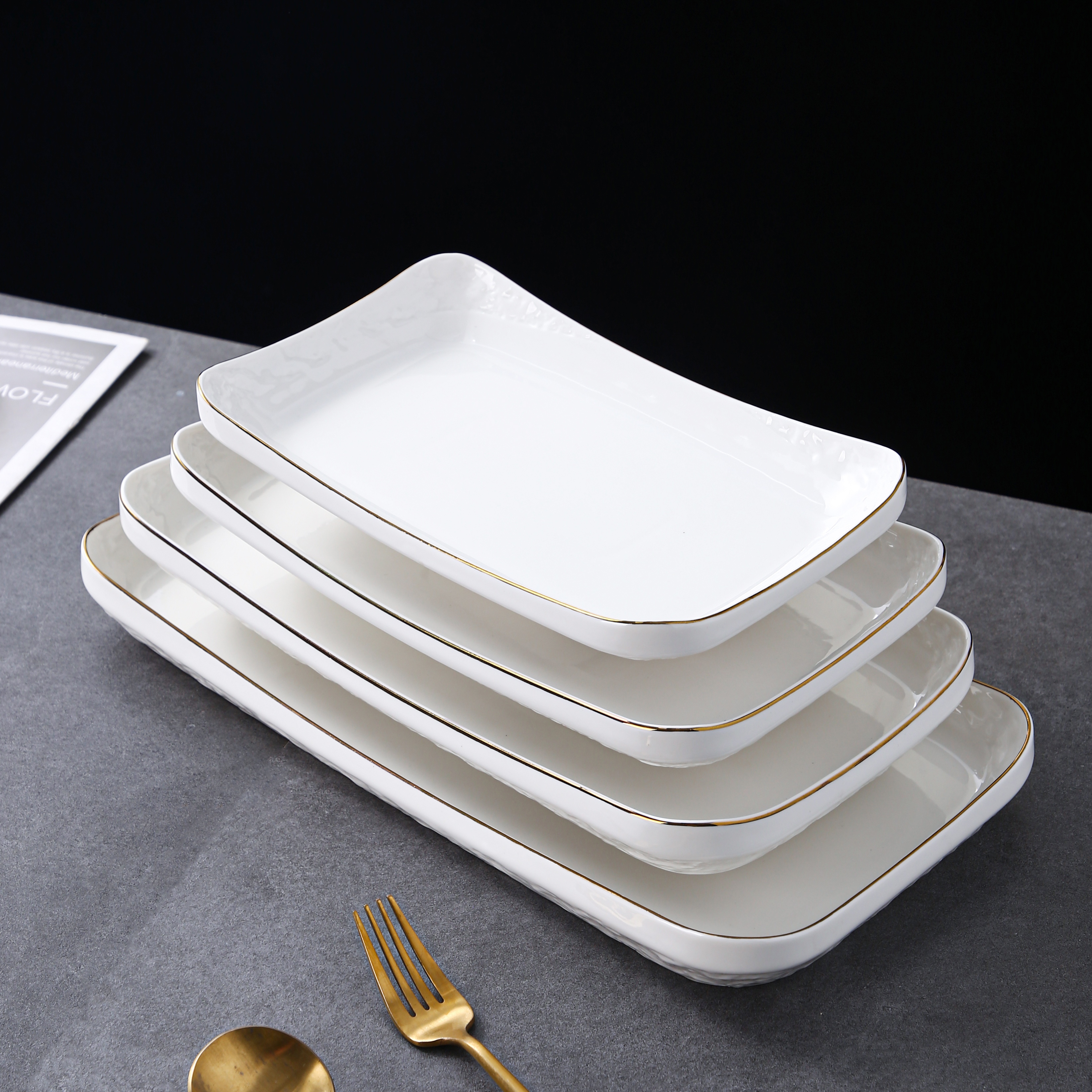 陶瓷烧烤盘微波炉高温食物盘寿司盘饭盘造型鱼盘细节图