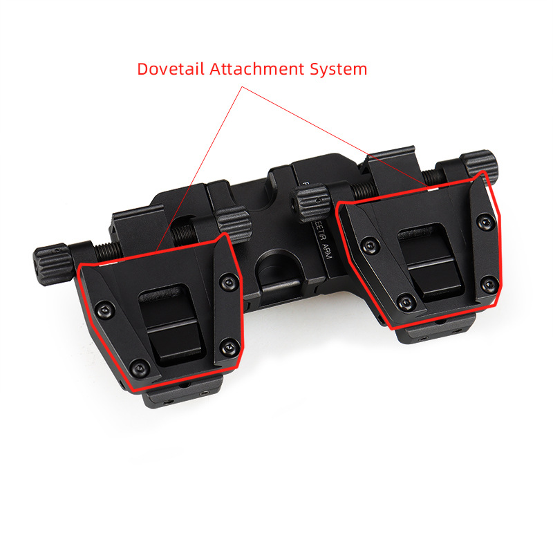 PVS-D G24 Dovetail Metal Bridging Bracket for PVS-14 Night Vision Binoculars NVG Helmet Mount Accessories Quick Disassembly Specification drawing