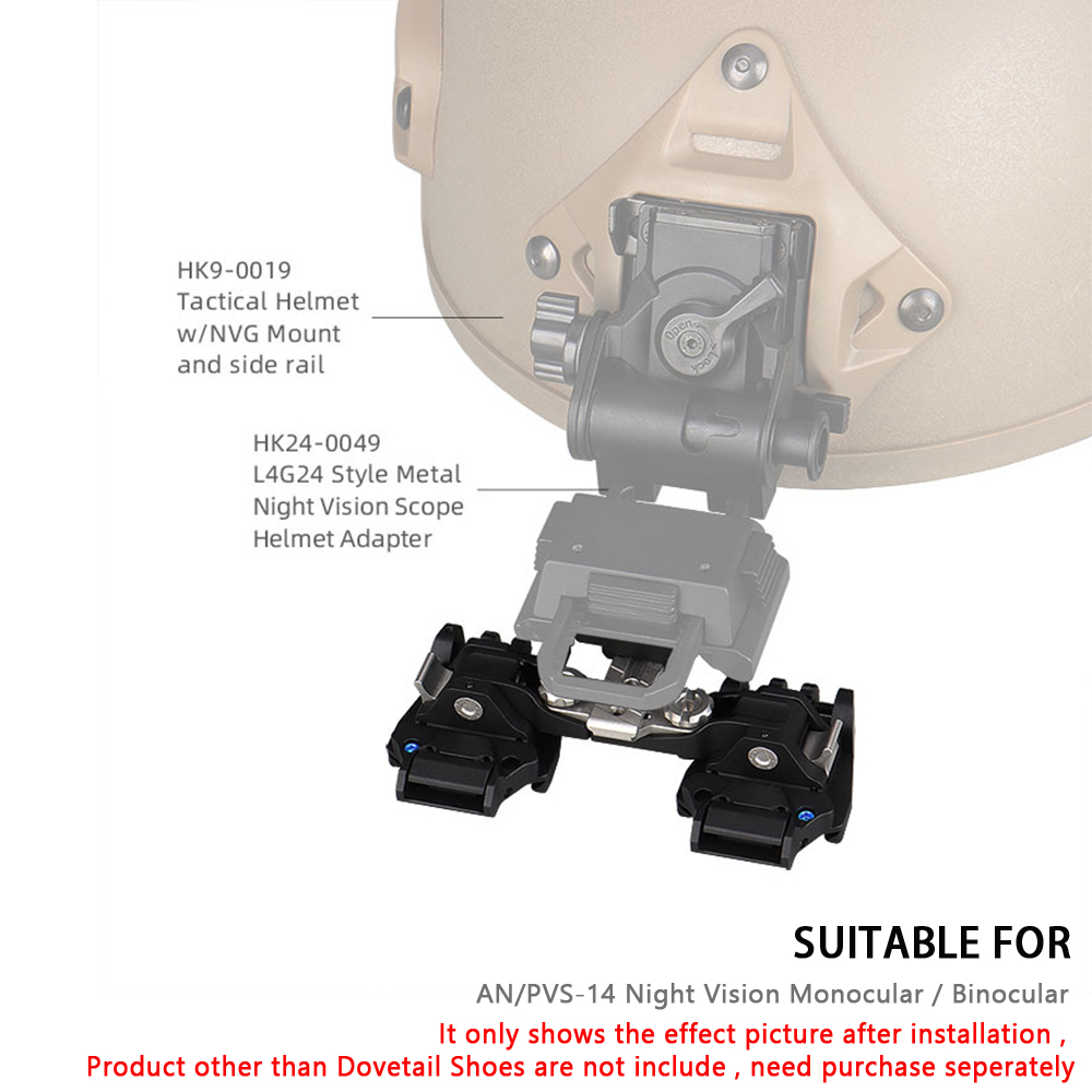 DVS-E New Adapter Bridging Mount Bracket for Night Vision Binoculars G24 Tactical FLIR M24 Recon Fast Helmet Dovetail Mounting details Picture