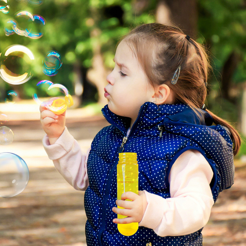 Yellow Duck Bubble Wholesale Stall Cartoon Handheld Mini Bubble Wand Small Children Blow Bubble Water Wand 24 Pieces Specification drawing