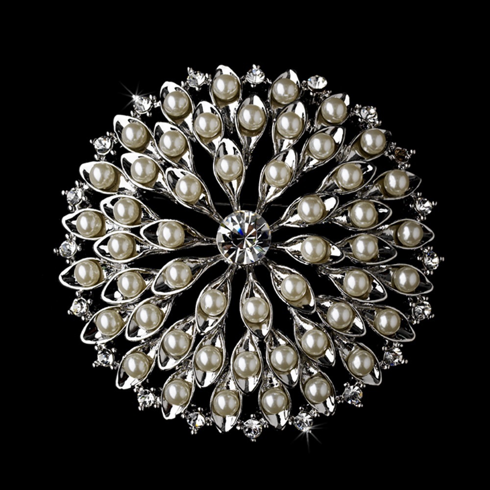 个性时尚，婚庆婚纱，镶钻珍珠胸针